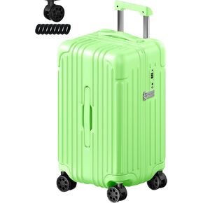 Carry on Luggage 20 Inch USB Suitcases with Spinner Double Wheels Cup Holder PC+ABS Hardside Luggage with TSA Lock (Pink)