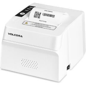 Volcora Thermal Receipt Printer, 80mm POS Printer w/Auto Cutter, USB/Bluetooth Interface for Windows/MAC/Linux, ESC/POS Command Support Cash Drawer, High Speed Kitchen Printer, Wall Mount, White