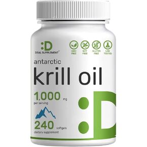 Antarctic Krill Oil, 1,000mg Per Serving, 240* Softgels – Mercury Free, No Fishy Taste
