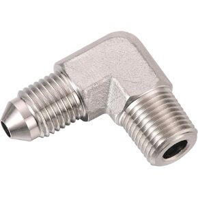 4AN Male Flare to 1/8 NPT Pipe Male 90 Degree Stainless Steel Fitting Adapter Union Connector