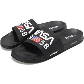 Mens Slides Sandals, NASA Sports Fan Sandals, Athletic Sandals