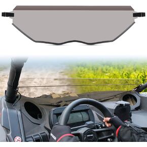 Tinted Half Windshield Compatible with Can Am Maverick X3 /Turbo / XRS / XDS / MAX 2017-2023 Accessories Scratch Resistant Heavy Duty (Dark Tinted)