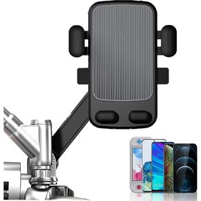 Motorcycle Phone Mount,Moped ATV Phone Mount for Bike Handlebars One Hand Operation Scooter Phone Universal GPS 360°Rotation Anti Shake Rearview Mirror Phone Holder for 4.5"-6.7" Cellphone