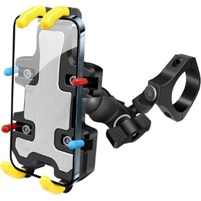 UTV Phone Mount - 360 Adjustable Heavy Duty Phone Holder 8 Claws Fits 1.75 to 2 Inch Round Tube Fits RZR Maverick X3 Ranger Pioneer Talon Teryx Mule for 4.0" to 7.2" Cell Phone (Colorful)