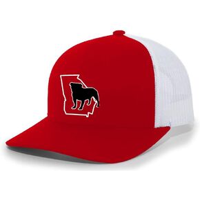 It's All About The South Georgia Outline with Bulldog Mesh Back Trucker Hat in Saudi Arabia
