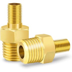 GODESON Air Inflator Adapter,1/4 NPT (m) to Standard Schrader Valve (M),Schrader Valve Adapter for Tire Inflator Portable Air Compressor/Pump without Valve Stem Inside(Pack of 2)