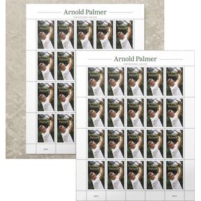 Arnold Palmer (1929–2016) (2 Sheets of 20) Legendary Professional Golfer Champion Forever Postage Stamps 2020 Scott #5455