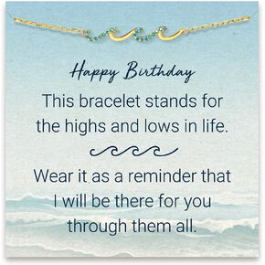 STORYJEWELLERY Wave Bracelets, Birthday Gifts for Women, Gifts for Mom, Sister Birthday Gifts, Daughter Gifts from Mom, Mom Birthday Gifts, Daughter Bracelets, Mothers Day Gifts, Christmas Gifts in Kuwait