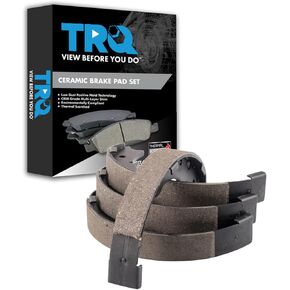 TRQ Rear Parking Brake Shoe Set Compatible with 2011-2017 Honda Odyssey