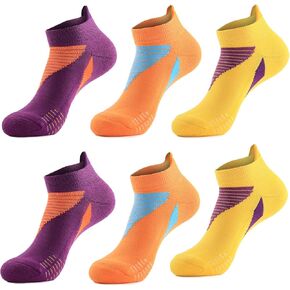 6 Pairs Athletic Running Ankle Socks Performance Low Cut Sports Tab Breathable Socks for Men