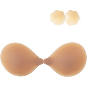 Tailorable Adhesive Bras Invisible Ultra Thin Sticky Bra Strapless Backless Bras for Women Silicone Push Up Bra