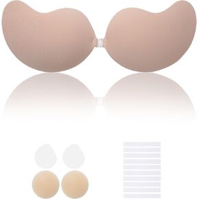 Invisible Sticky Bra for Women Strapless Adhesive Bra, Lycra Style, with 3inch Nipple Cover, for Backless Dresses