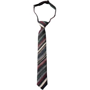 Boys Striped Tie Pre-Tied Kids Necktie Age 1-12 Adjustable Woven Cotton Church Wedding School Graduation