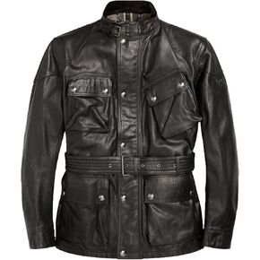 Mens Tough Long Spicy Look Genuine Lambskin Leather Jacket, Biker Jacket