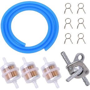3/16 Fuel Line with 1/4 Shut Off Valve Petcock Petrol Switch & Filters Clamps for Taotao 50cc 70cc 110cc 125cc 150cc for Coolster for Apollo for Baja ATV Dirt Pocket Mini Bike Go Kart Motorcycle