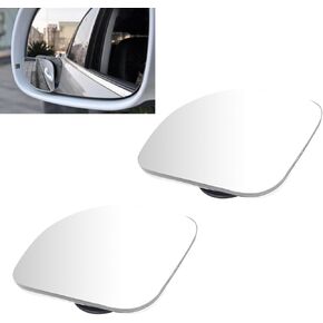 2 PCS Car Blind Spot Mirror, 1.96" Sector-shaped Frameless HD Glass Convex Wide-angle Glass Reversing Assist Mirror, Press-adjustable Accessories, for Cars, SUVs, Trucks (Transparent)
