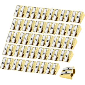 TecUnite 36 Pack Metal Pencil Sharpeners 2 Holes Manual Pencil Sharpener Bulk for Kids Aluminum Alloy Handheld Sharpeners for Most Size Graphite School Office Stationery(Silver)