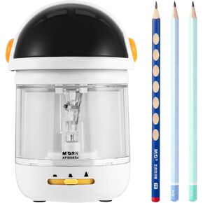 M&G White Electric Pencil Sharpener, Cute Portable Automatic Pencil Sharpener for Colored Pencils, Auto Stop, Super Sharp and Fast, USB Operated, for 7-8mm Pencils, for Kids, School, Office, Home