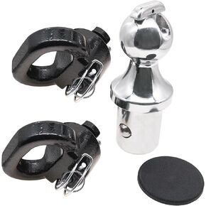Gooseneck Hitch Ball Kit 2-5/16 Inch Gooseneck Ball 60618 Compatible with 2013-2024 Dodge RAM 2500 3500 for Truck Bed with 2 Gooseneck Safety Chain Anchors