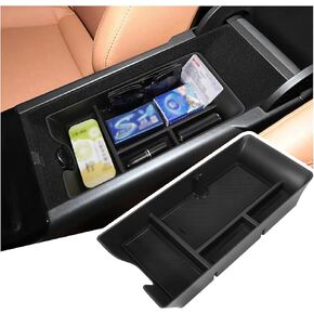 Center Console Organizer Compatible with 2025 Camry Accessories, Armrest Storage Box Glove Organizer Tray Secondary Insert with Coin and Sunglasses Holder