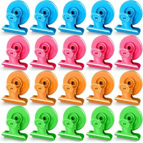 40 Pack Strong Magnetic Clips Heavy Duty, Fridge Magnet Clips, Refrigerator Magnets Clips, Whiteboard Magnet Clips, Non-Scratch Clips Magnets, Locker Magnets for School, Office, Home, Kitchen