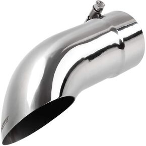 Upower Diesel Exhaust Tip Turn Down 4 Inch Inlet 4" Outlet Diameter 12" Long Stainless Steel 304 Bolt On Tailpipe