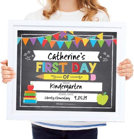 10 Colorful School Signs for Kids First Day of School Board for Kids, My First Day of School Sign for Kids First Day, Back to School Sign, 1st Day of School Chalkboard Sign, First Day of Kindergarten… in Saudi Arabia