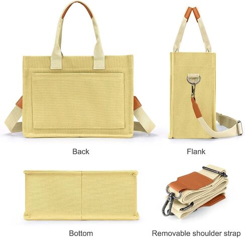 Ayieyill Canvas Tote Bag for Women with Pockets Crossbody Bag Tote Shoulder Handbags Casual Work Bags Everything Tote Bag in Saudi Arabia