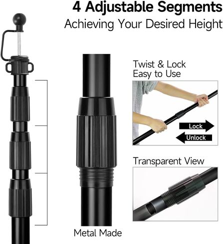 SANLIKE Tent Poles for Tarp, 98 in Tarp Poles Set of 2, Tent Poles Replacement, Telescoping Pole, Canopy Poles, Camping Poles for Rooftop Tents, Trekking Pole Tent for Rain Fly, Camper, Awning – Black in Saudi Arabia