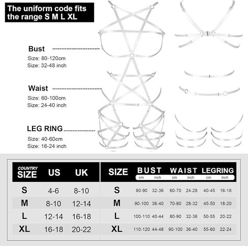 Women Punk Full Body Harness Pentagram Garter Belt Strappy Suspender Lingerie Gthic Dance Rave Costume in Saudi Arabia