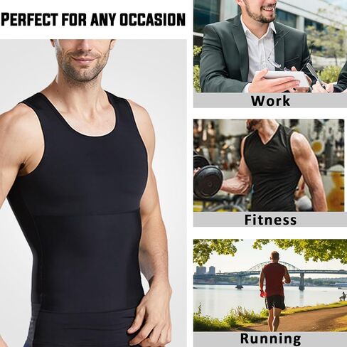 Men's Slimming Vest Compression Shirt Tank Top for Tummy Control Body Shaping Gynecomastia Compression Undershirts in Saudi Arabia