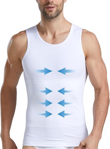 Men's Slimming Vest Compression Shirt Tank Top for Tummy Control Body Shaping Gynecomastia Compression Undershirts in Saudi Arabia