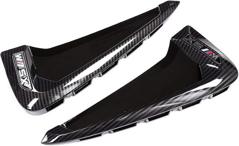 Car Xdrive Emblem Shark Gills Side Air Flow Fender Vent Decoration Cover Trim for BMW X5 f15 X5M F85 2014-2018 (Black+M) in Kuwait