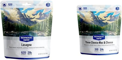 Backpacker's Pantry Lasagna & Three Cheese Mac & Cheese - Freeze Dried Backpacking & Camping Food - 1 Count Each in Saudi Arabia