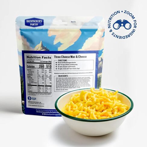 Backpacker's Pantry Lasagna & Three Cheese Mac & Cheese - Freeze Dried Backpacking & Camping Food - 1 Count Each in Saudi Arabia
