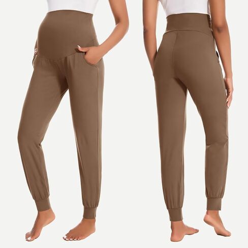 HIGHDAYS Maternity Pants with Pockets, Over Belly Women’s Maternity Leggings, Pregnancy Joggers Sweatpants for Workout in Saudi Arabia