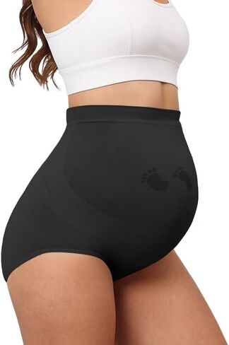 Maternity Underwear Seamless High Waisted Maternity Panties Over Bump Pregnancy Belly Support, Multi-Pack in Kuwait