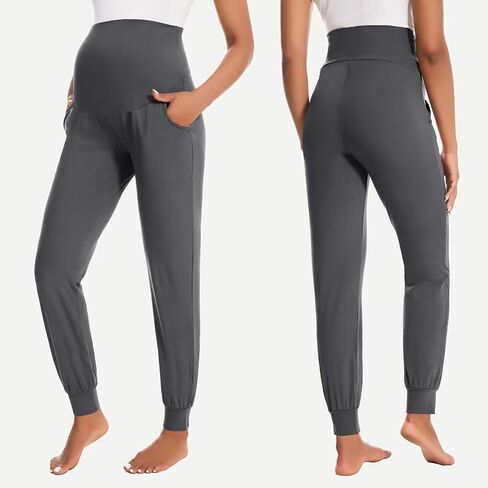 HIGHDAYS Maternity Pants with Pockets, Over Belly Women’s Maternity Leggings, Pregnancy Joggers Sweatpants for Workout in Saudi Arabia