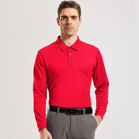 MIER Men's Quick Dry Polo Shirts Polyester Casual Collared Shirts Short Sleeve, Moisture-Wicking, Sun Protection in Saudi Arabia