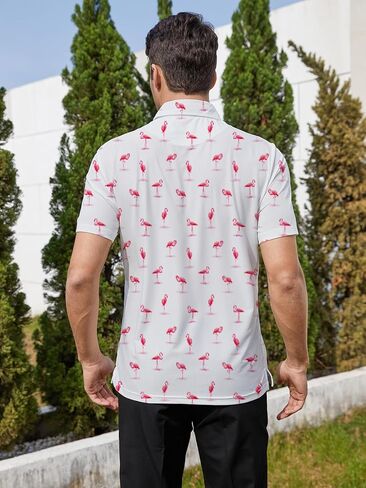 قمصان جولف مضحكة للرجال، قميص بولو هاواي بأكمام قصيرة، ملابس صيفية ماصة للرطوبة، أداء جاف in Kuwait