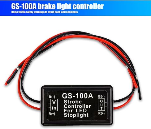 قطعتان من وحدة التحكم في ضوء السيارة 12-24 فولت، وحدة التحكم في الفرامل العالية، وحدة تحكم فلاش ستروب، نصائح أمان الضوء الخلفي، للدراجات النارية والشاحنات (أسود) in Kuwait