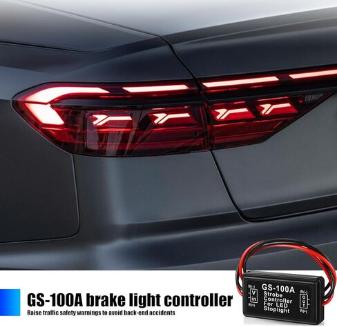 قطعتان من وحدة التحكم في ضوء السيارة 12-24 فولت، وحدة التحكم في الفرامل العالية، وحدة تحكم فلاش ستروب، نصائح أمان الضوء الخلفي، للدراجات النارية والشاحنات (أسود) in Kuwait