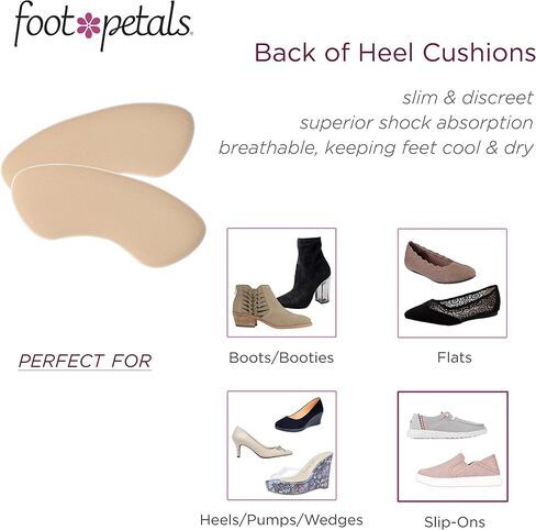 Foot Petals Women’s Back of Heel Cushion Inserts, Heel Protectors, Comfortable Heel Grip for Pain Relief and Sizing in Saudi Arabia