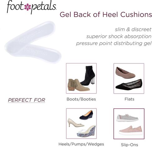 Foot Petals Women’s Back of Heel Cushion Inserts, Heel Protectors, Comfortable Heel Grip for Pain Relief and Sizing in Saudi Arabia