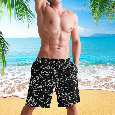 visesunny Cool Men's Novelty Beach Shorts Quick Dry Swimwear Sports Running Swim Board Shorts Bathing Suits Multicolor in Saudi Arabia