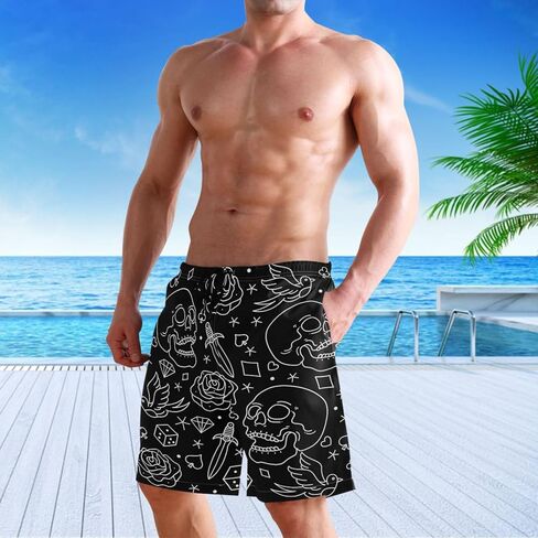 visesunny Cool Men's Novelty Beach Shorts Quick Dry Swimwear Sports Running Swim Board Shorts Bathing Suits Multicolor in Saudi Arabia