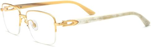 HEPIDEM Really Buffalo Horn Handmade Glasses Frame Square Semi Rimless Buffs Eyeglasses in Saudi Arabia