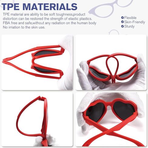 Kids Heart Polarized Sunglasses - TPEE Rubber Flexible Toddler Sunglasses with Strap for Girls Boys Age 2-8 in Saudi Arabia