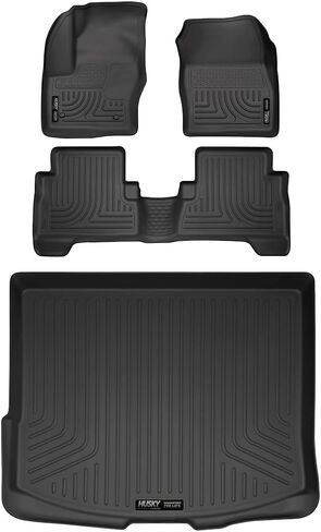 Husky Liners Weatherbeater Floor Mats | Fits 2013 - 2019 Ford Escape; 2013 - 2018 Ford C-Max | Front & 2nd Row, 3-pc Black - 99741 in Saudi Arabia