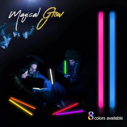 12 Inch Purple Glow Stick Bulk 24 PCS Big Glow Sticks Glow in the Dark Party Supplies Light Up Sticks Party Favors Glow Toys for Halloween,Christmas,New Years,Valentine's Day,Wedding,Birthday in Kuwait